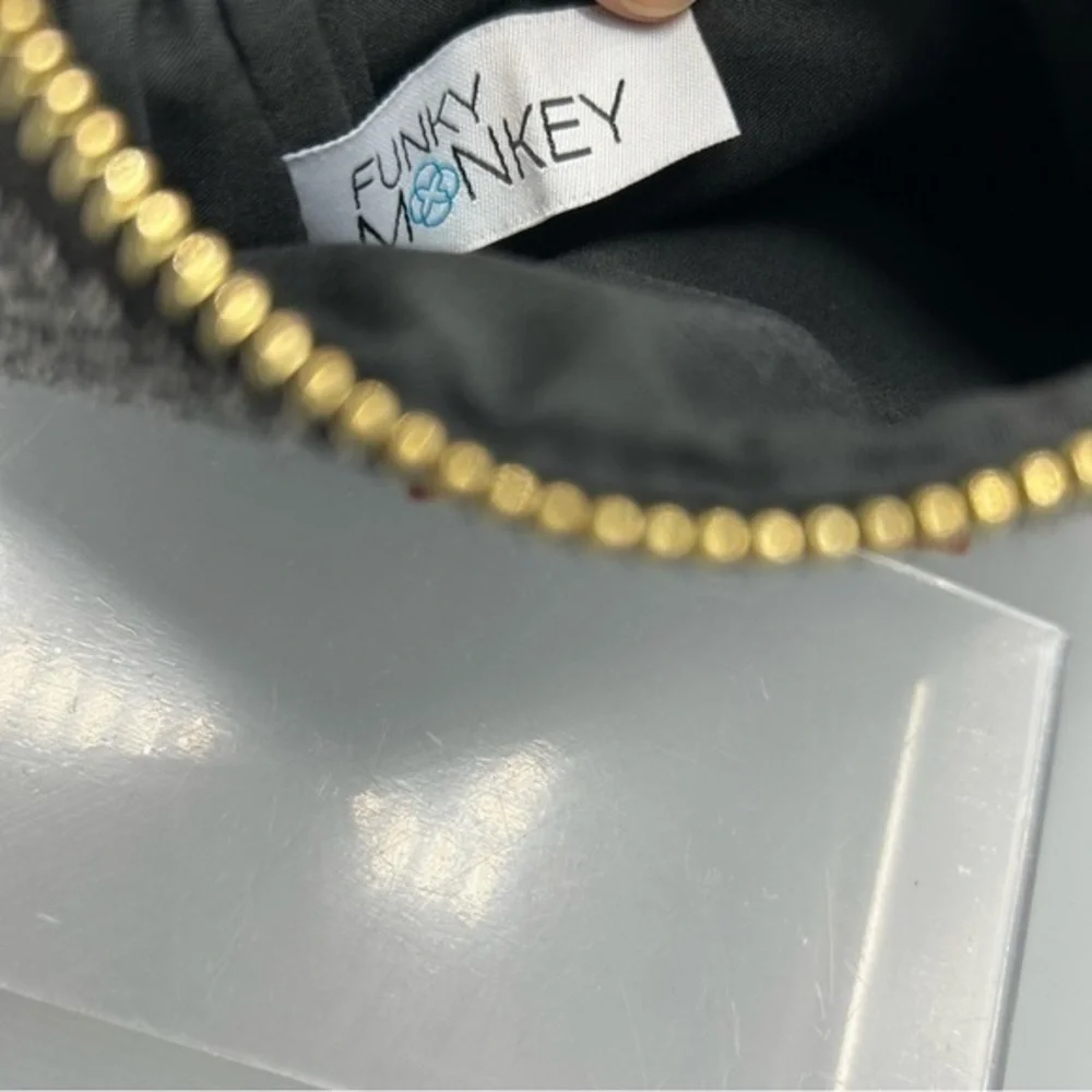 💋NWOT Funky Monkey herringbone wristlet wallet purse